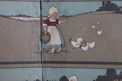 Lot 163 - A three-fold nursery screen