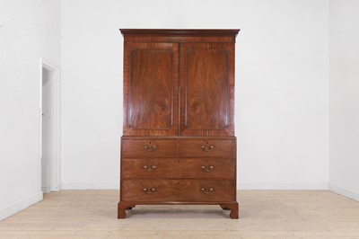 Lot 396 - A George III mahogany linen press