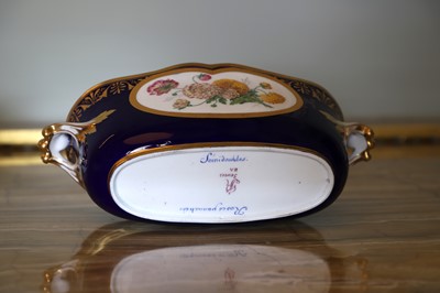 Lot 227 - A Republican Sèvres porcelain 'beau bleu' dessert service