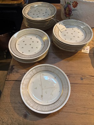 Lot 106 - Twenty-two Regency Derby porcelain dessert plates