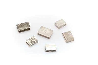 Lot 90 - A group of silver snuff boxes and vesta cases