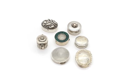 Lot 53 - A group of seven silver boxes