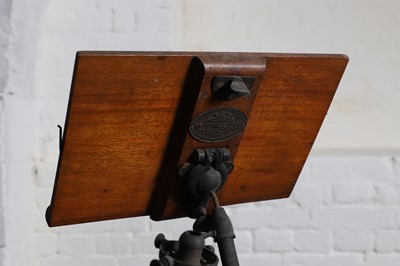 Lot 175 - A Victorian cast iron, brass and mahogany patented reading stand
