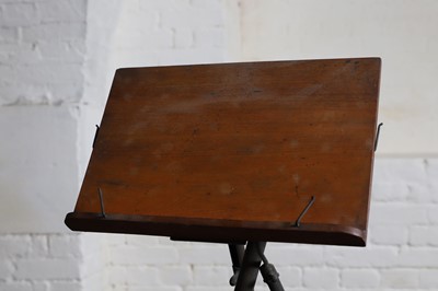 Lot 175 - A Victorian cast iron, brass and mahogany patented reading stand