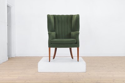 Lot 415 - A George III-style mahogany barrel-back armchair