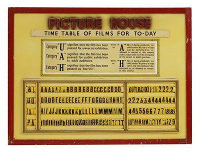 Lot 79 - A British cinema category board
