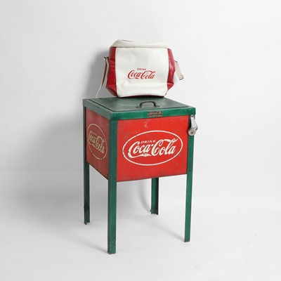 Lot 186 - A rare metal advertising Coca-Cola cooler
