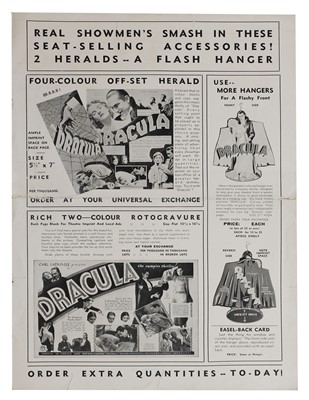 Lot 65 - A rare 'Dracula', Universal Pictures British Press book