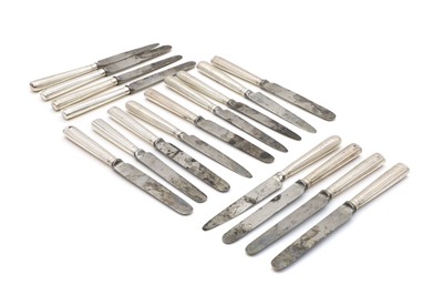 Lot 21 - A set of ten George III silver handled knives