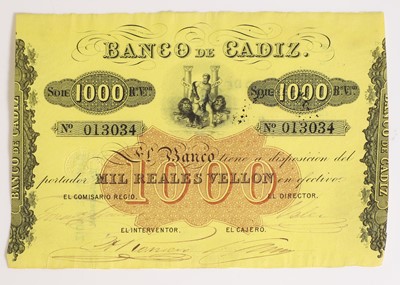 Lot 146 - Notes, Spain, Banco de Cadiz