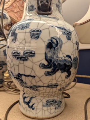 Lot 179 - A pair of Chinese blue and white vases