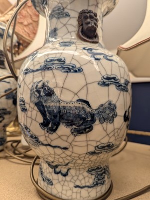 Lot 179 - A pair of Chinese blue and white vases