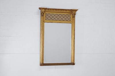 Lot 169 - A Regency-style painted and parcel-gilt pier mirror