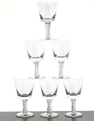 Lot 207 - A set of six Stuart crystal glass goblets