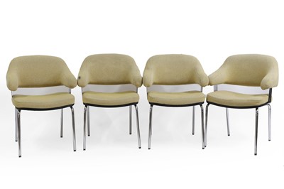 Lot 437 - A set of four French Modernist armchairs