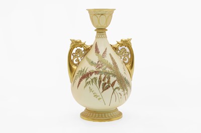 Lot 102 - A Royal Worcester blush ivory porcelain vase