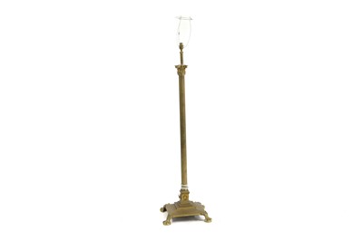 Lot 521 - A brass Corinthian column standard lamp