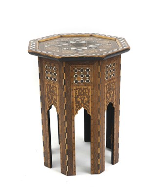 Lot 566 - A rosewood, parquetry and mother of pearl inlaid occasional table
