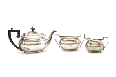 Lot 1 - A three piece silver tea service