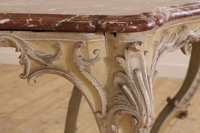 Lot 98 - A Louis XV painted oak console table