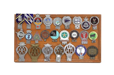 Lot 21 - A display of motoring badges