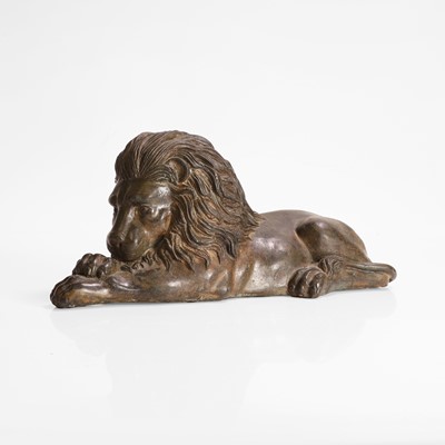 Lot 36 - A bronze figure of a lion