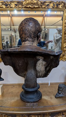 Lot 72 - A large plaster and painted bust of 'The Augustus of Prima Porta'