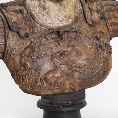 Lot 72 - A large plaster and painted bust of 'The Augustus of Prima Porta'