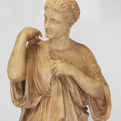 Lot 4 - A monumental plaster figure of Diana of Gabii after the antique