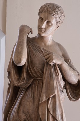 Lot 4 - A monumental plaster figure of Diana of Gabii after the antique