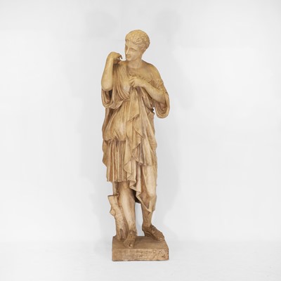 Lot 4 - A monumental plaster figure of Diana of Gabii after the antique