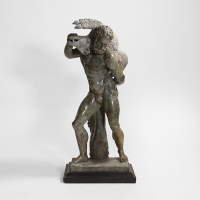 Lot 57 - A large grand tour-type green marble figure of Hercules and the Erymanthian Boar