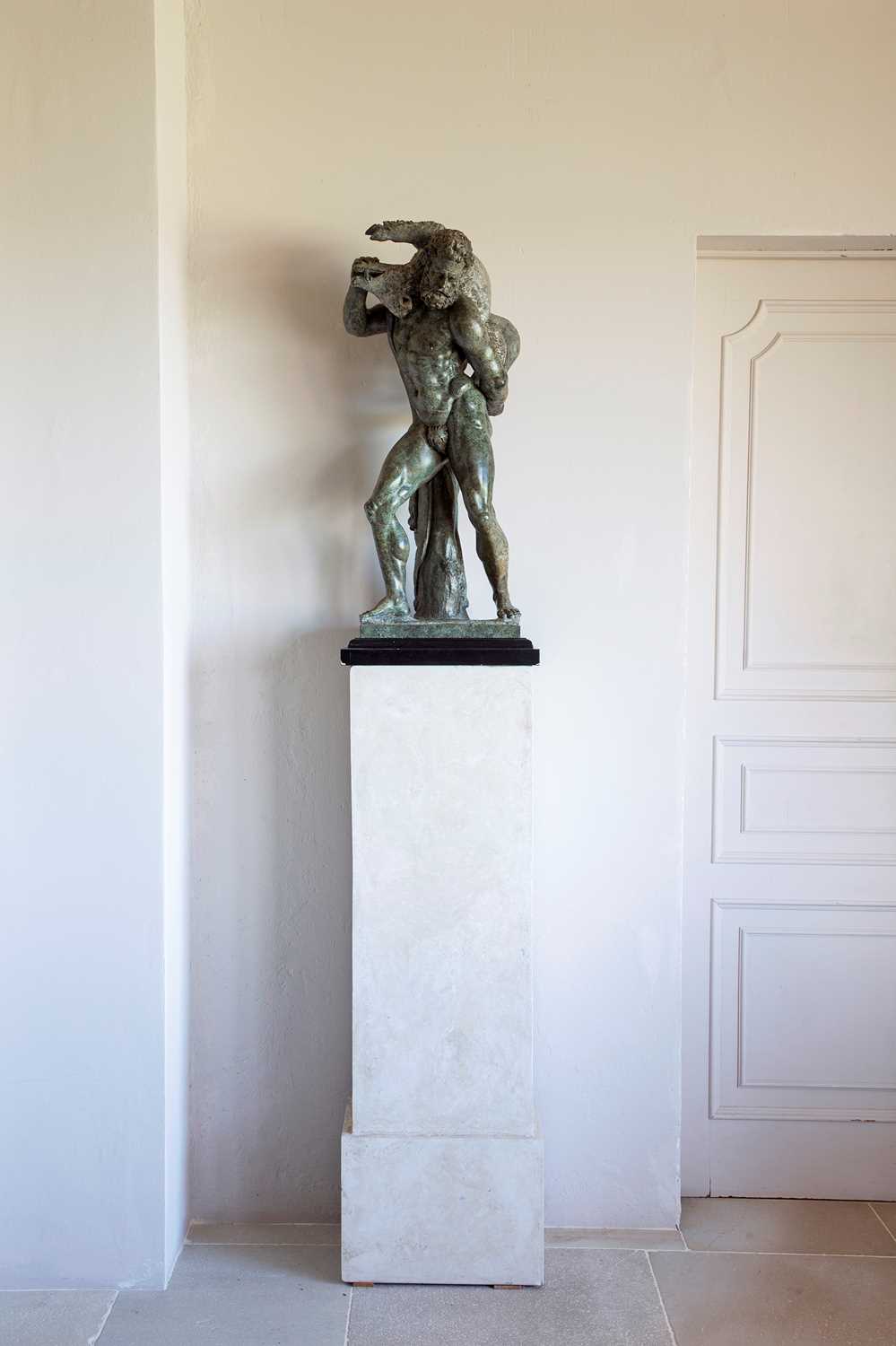 Lot 57 - A large grand tour-type green marble figure of Hercules and the Erymanthian Boar