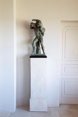 Lot 57 - A large grand tour-type green marble figure of Hercules and the Erymanthian Boar