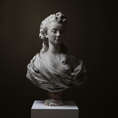 Lot 25 - A plaster portrait bust of Marie-Anne de Cupis de Camargo
