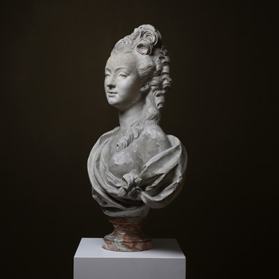 Lot 25 - A plaster portrait bust of Marie-Anne de Cupis de Camargo