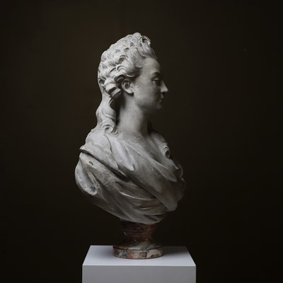 Lot 25 - A plaster portrait bust of Marie-Anne de Cupis de Camargo