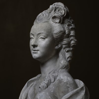Lot 25 - A plaster portrait bust of Marie-Anne de Cupis de Camargo