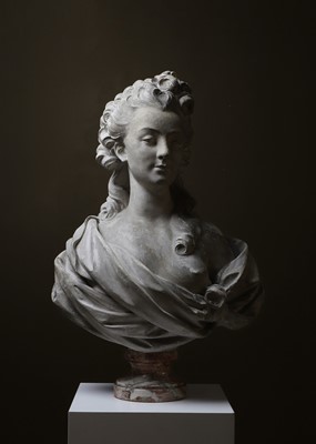 Lot 25 - A plaster portrait bust of Marie-Anne de Cupis de Camargo