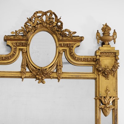 Lot 1 - A Louis XVI-style gilt wall mirror