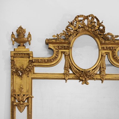 Lot 1 - A Louis XVI-style gilt wall mirror