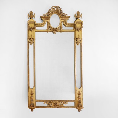 Lot 1 - A Louis XVI-style gilt wall mirror