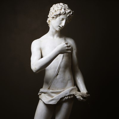 Lot 76 - A large Mannerist plaster figure of John the Baptist