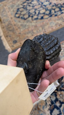 Lot 49 - A grand tour black marble bust of a man