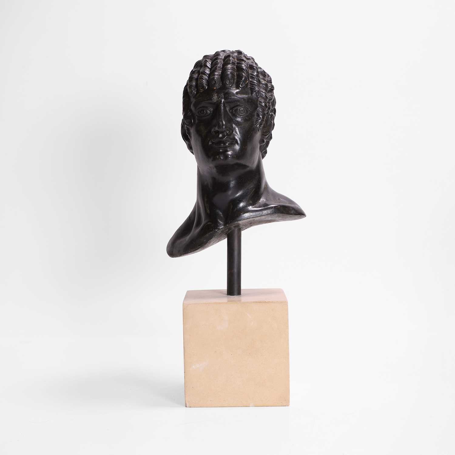 Lot 49 - A grand tour black marble bust of a man