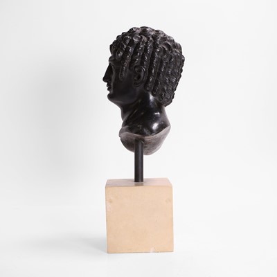 Lot 49 - A grand tour black marble bust of a man
