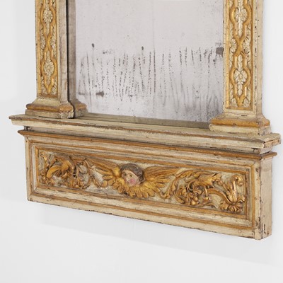 Lot 41 - A painted and parcel-gilt wall mirror