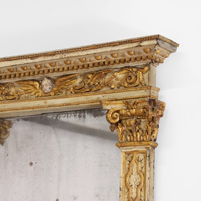 Lot 41 - A painted and parcel-gilt wall mirror