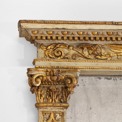 Lot 41 - A painted and parcel-gilt wall mirror