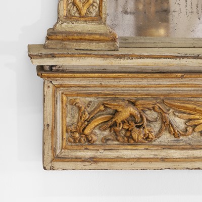 Lot 41 - A painted and parcel-gilt wall mirror